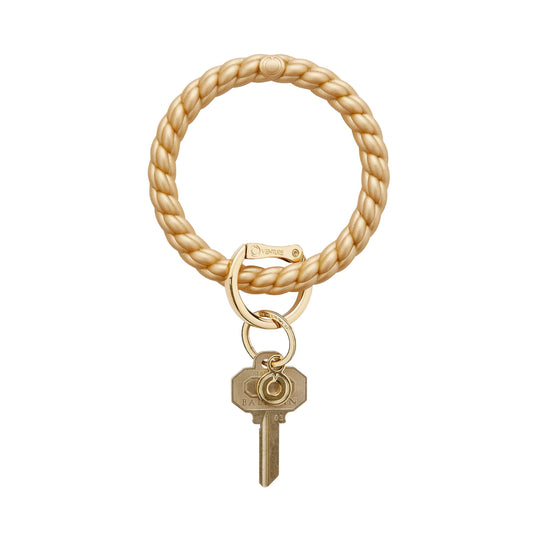 Big O Silicone Key Ring in Gold Braided