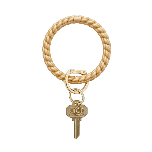 Big O Silicone Key Ring in Gold Braided