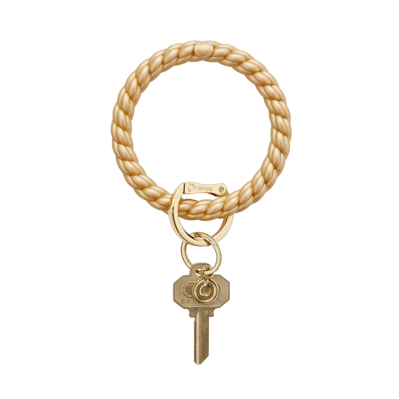 Big O Silicone Key Ring in Gold Braided