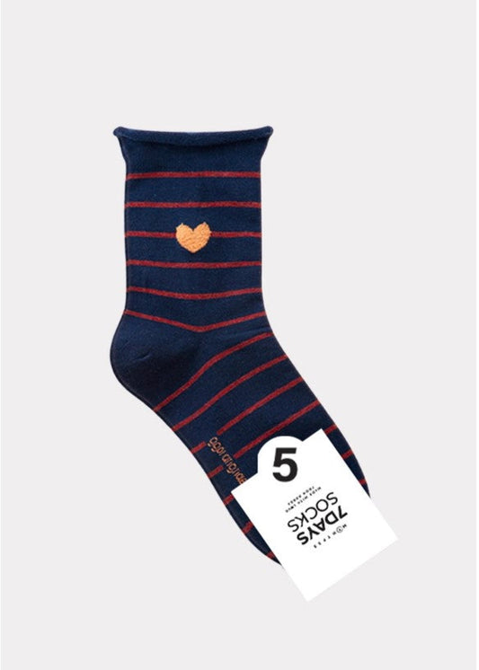 Rolling Heart in Navy Stripe