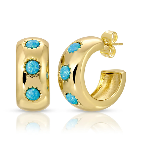 Chunky Stone Hoops