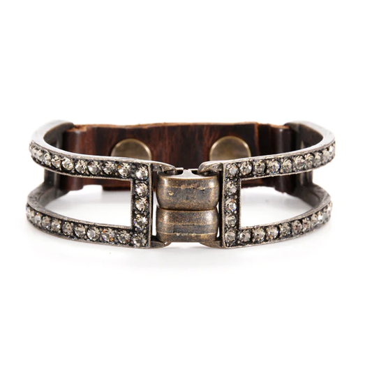 Double Sided Crystal Two Bar Bracelet