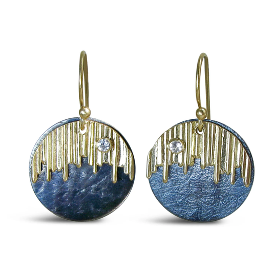 White Topaz Disc Earrings