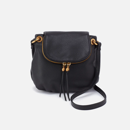 Fern Zip-Flap Crossbody in Black