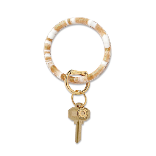 Big O Silicone Key Ring in Gold Rush Marble
