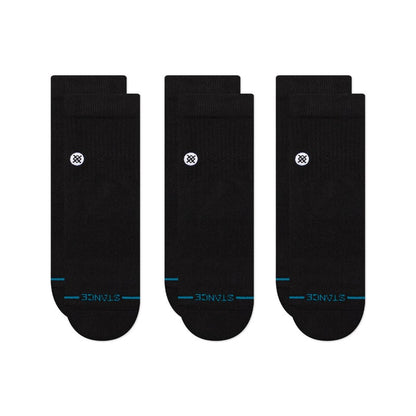 Icon Quarter 3 Pack in Black