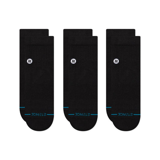 Icon Quarter 3 Pack in Black