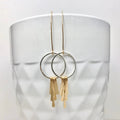 Mixed Metals Fringe Hoop Earrings