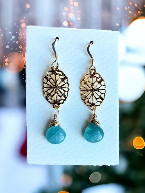 London Blue Topaz Lattice Earrings