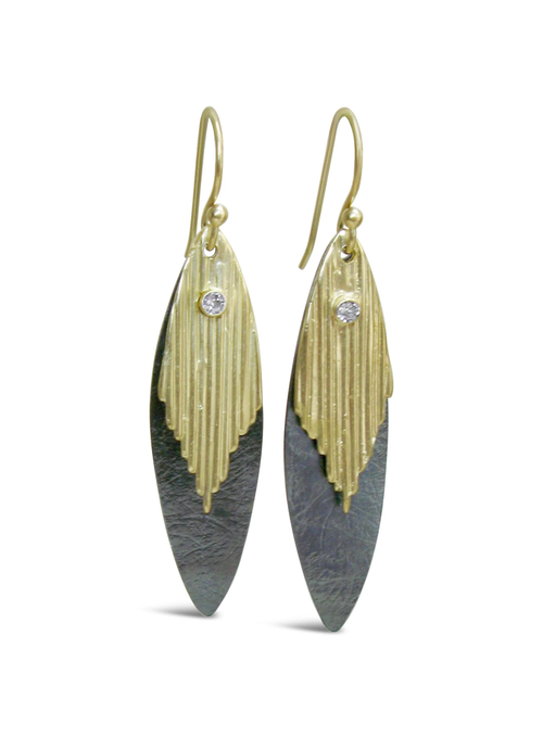 White Topaz Leaf Earrings