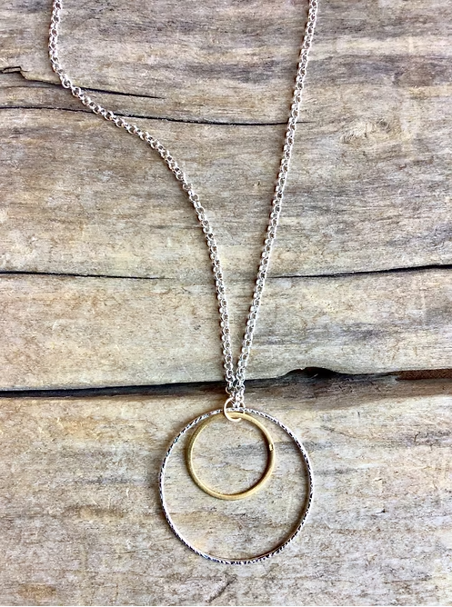 Mix Metal Circles Necklace