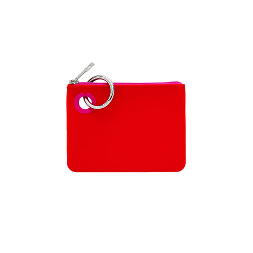 Silicone Mini Pouch in Red/Orchid