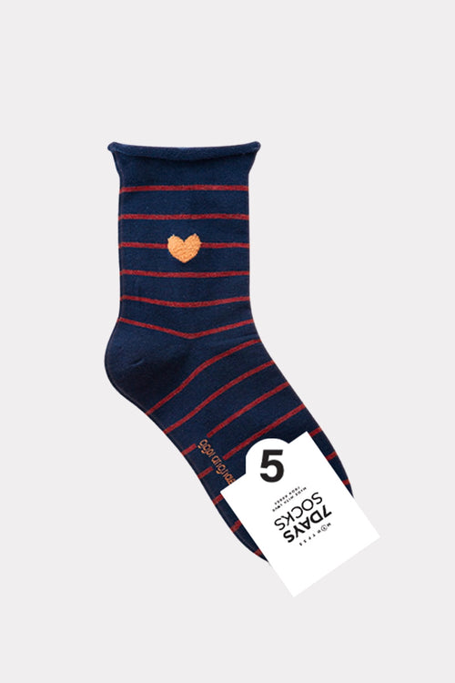 Rolling Heart in Navy Stripe