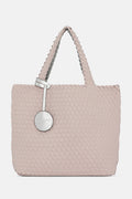 Woven Tote in Rose/Silver