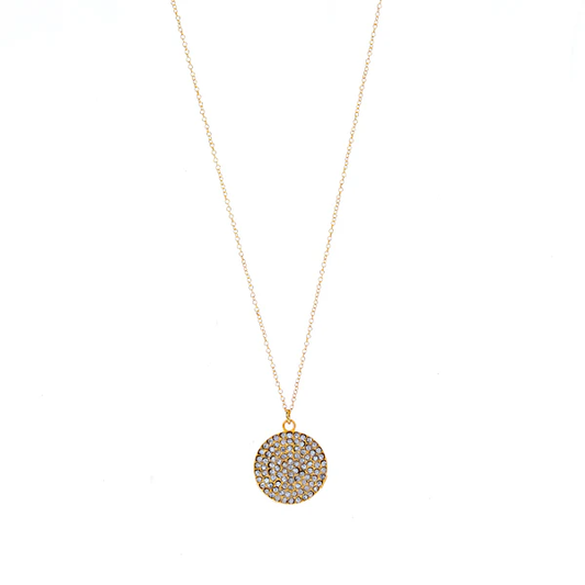 Small Pave Disc Necklace