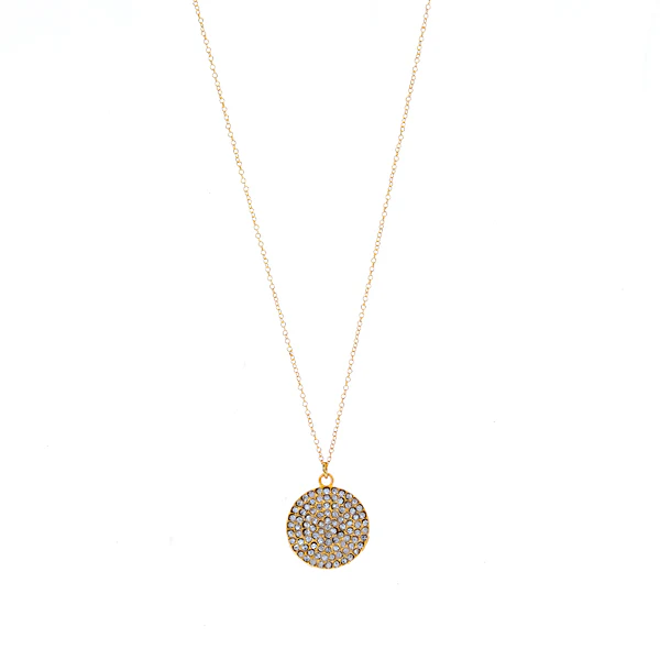 Small Pave Disc Necklace