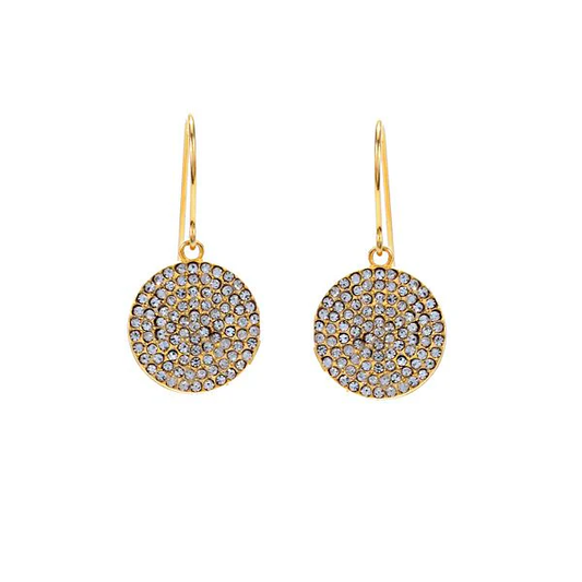 Small Pave Disc Earrings