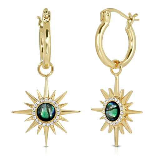 Starburst Mini Hoops in Abalone