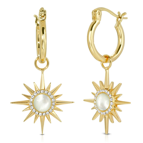 Starburst Mini Hoops in Mother of Pearl