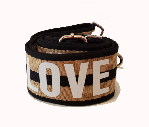 Mix & Match Bag Strap in Black /Camel LOVE