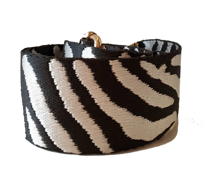 Mix & Match Bag Strap in Black/White Zebra