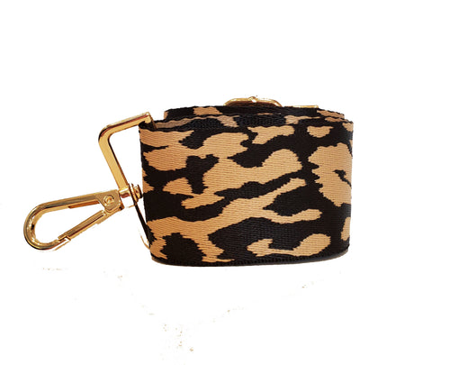 Mix & Match Bag Strap in Black/Khaki Leopard