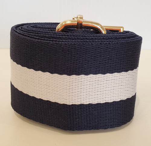 Mix & Match Bag Strap in Navy/White Vertical Stripe