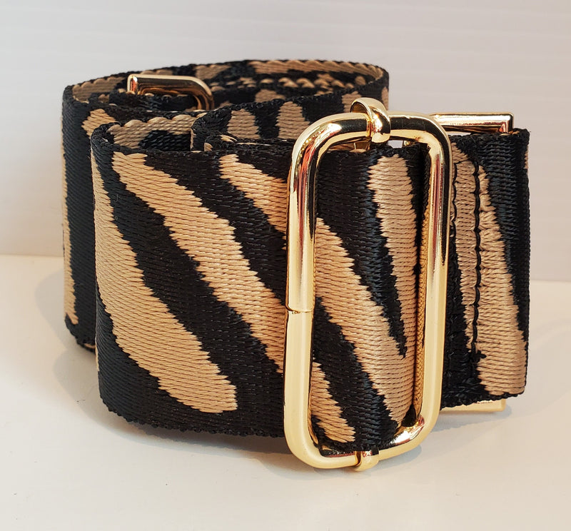 Mix & Match Bag Strap in Camel/Black Zebra