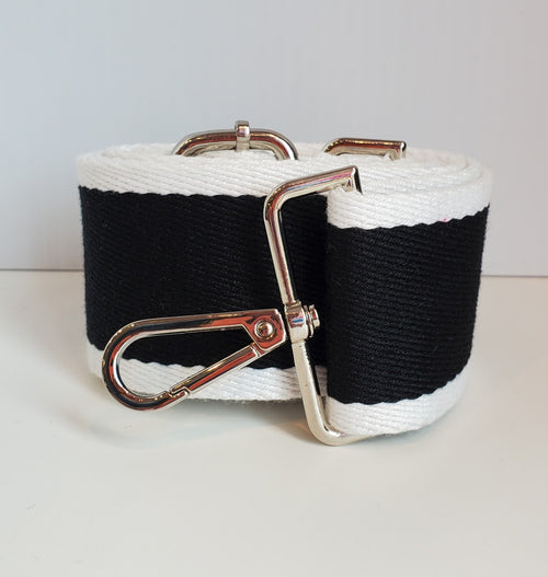 Mix & Match Bag Strap in Black/White Stripe