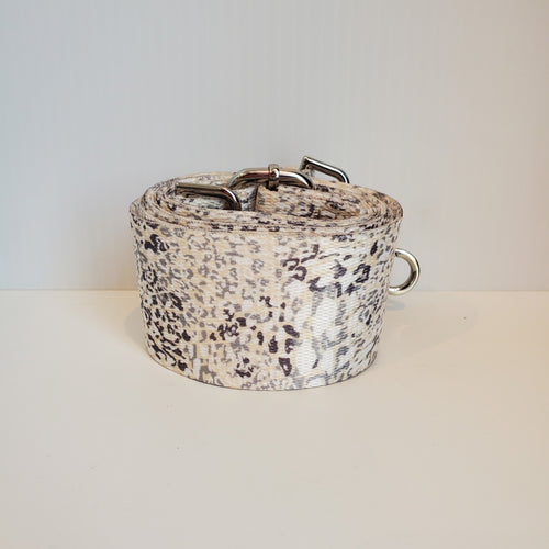 Mix & Match Bag Strap in Cream/Grey Cheetah (Silver Hardware)