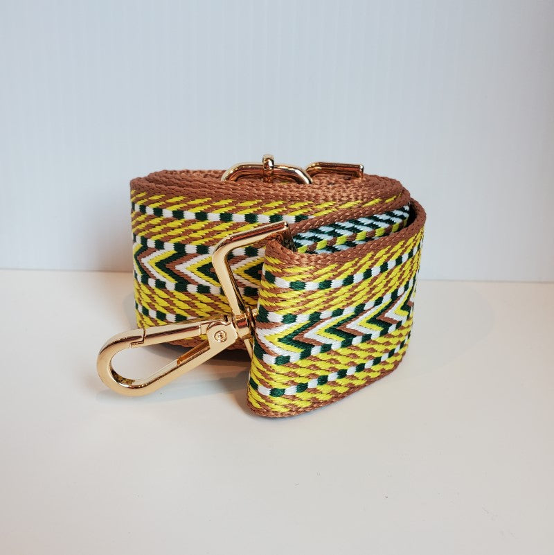 Mix & Match Bag Strap in Camel/Yellow Woven