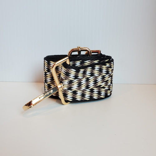 Mix & Match Bag Strap in Black/Yellow Woven