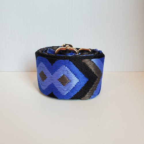 Mix & Match Bag Strap in Steel/Blue Aztec