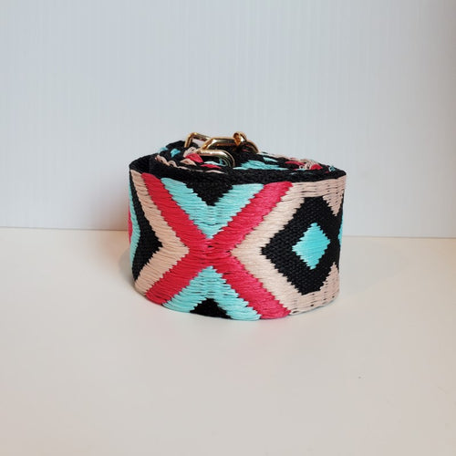 Mix & Match Bag Strap in Turquoise/Pink Aztec