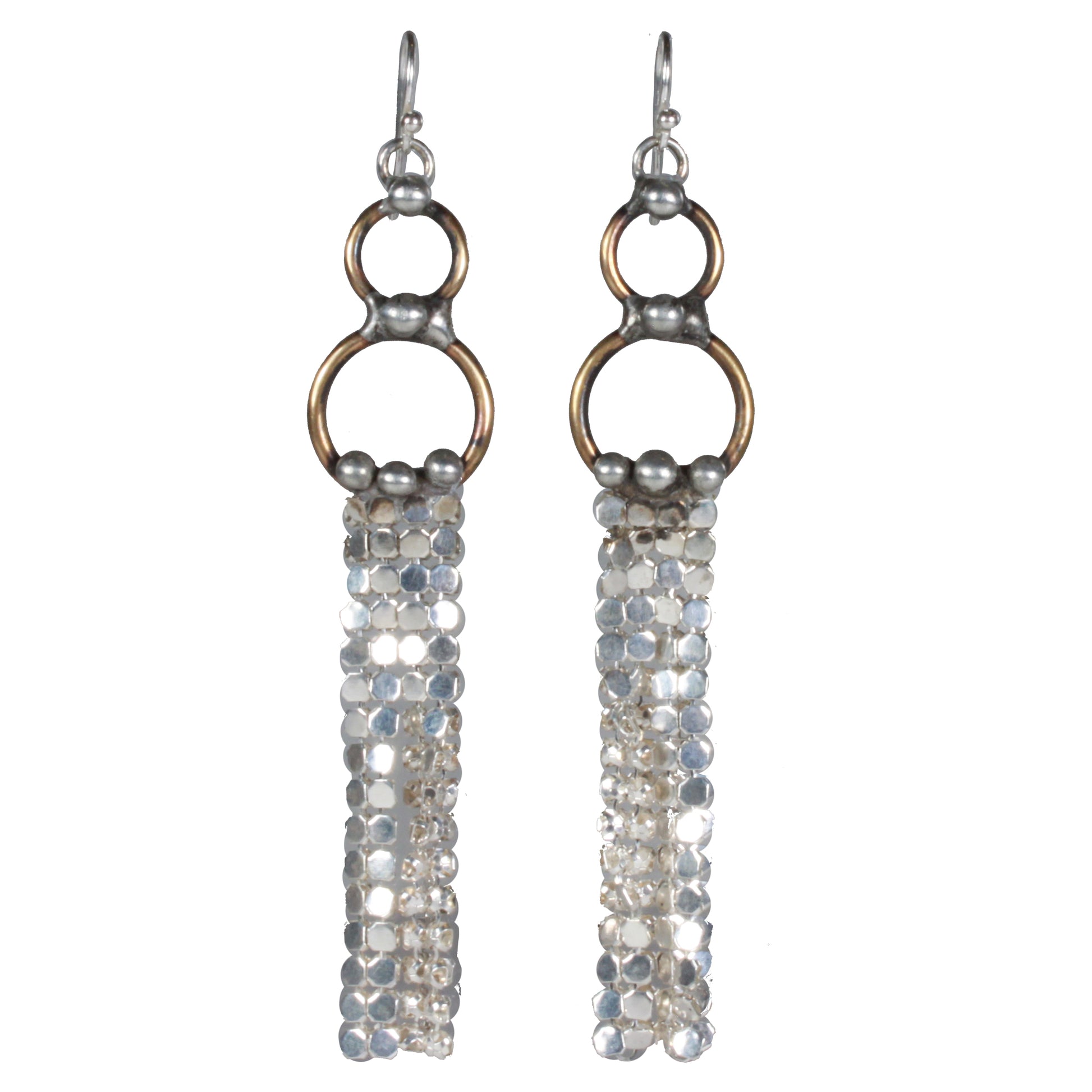 E-703 mesh dangle earrings