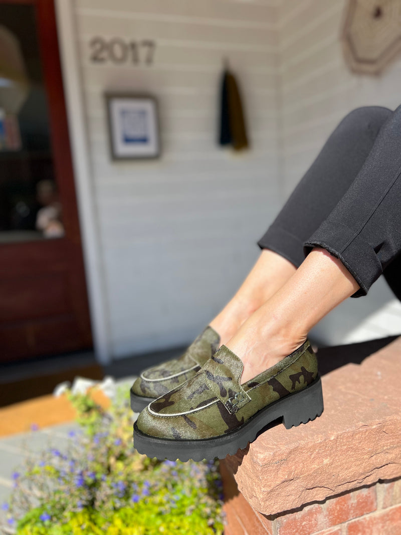 Lugg Lady Loafer in Green Camo