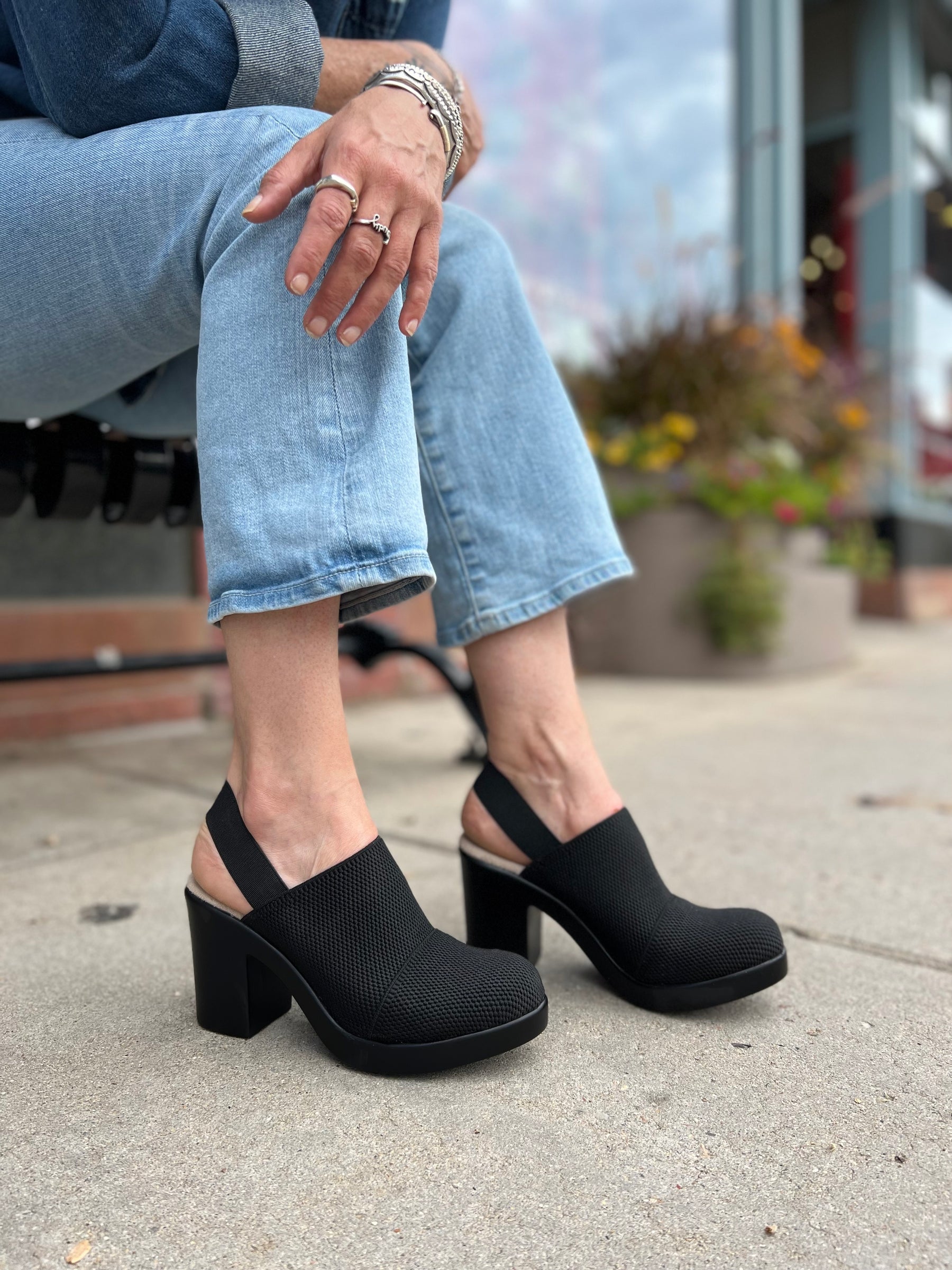 Almond Toe Flat Mule in Black, Women's Shoes