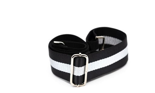 Mix & Match Bag Strap in Black/Silver Stripe