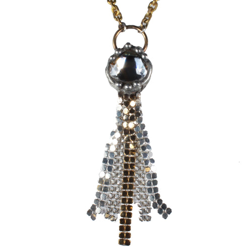 crystal mesh pendant