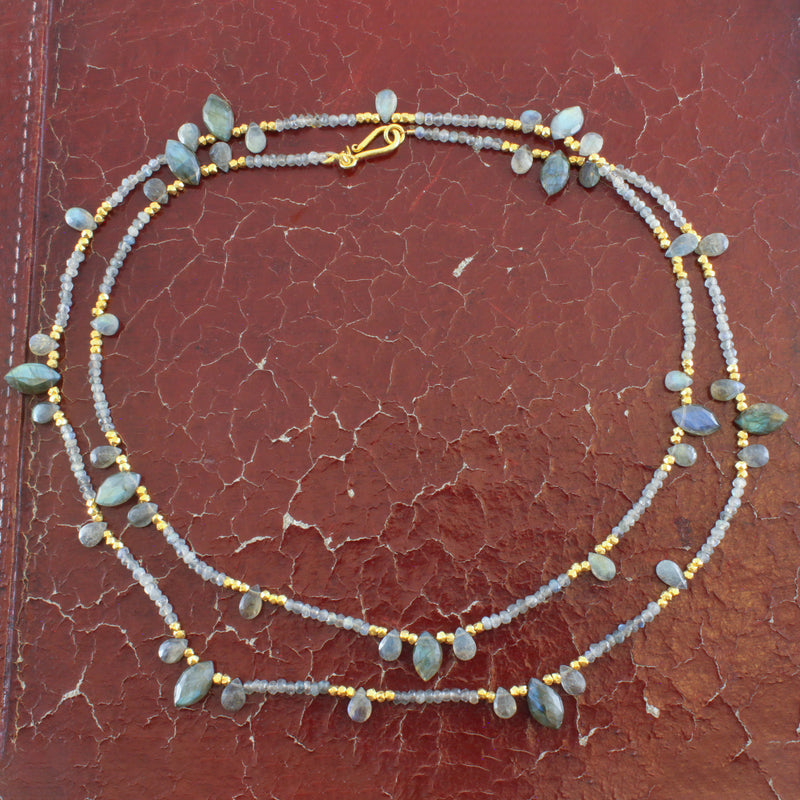 N2267-G-LAB in Labradorite Rondelles