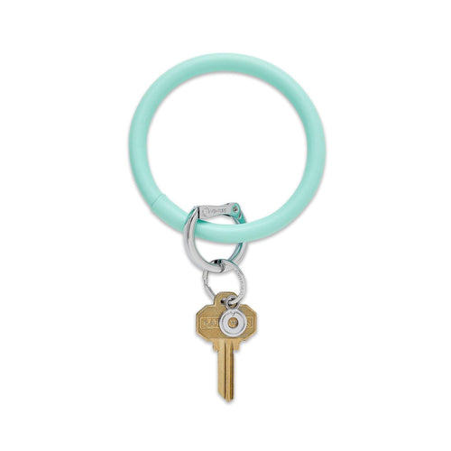 Big O Leather Key Ring in Pistachio