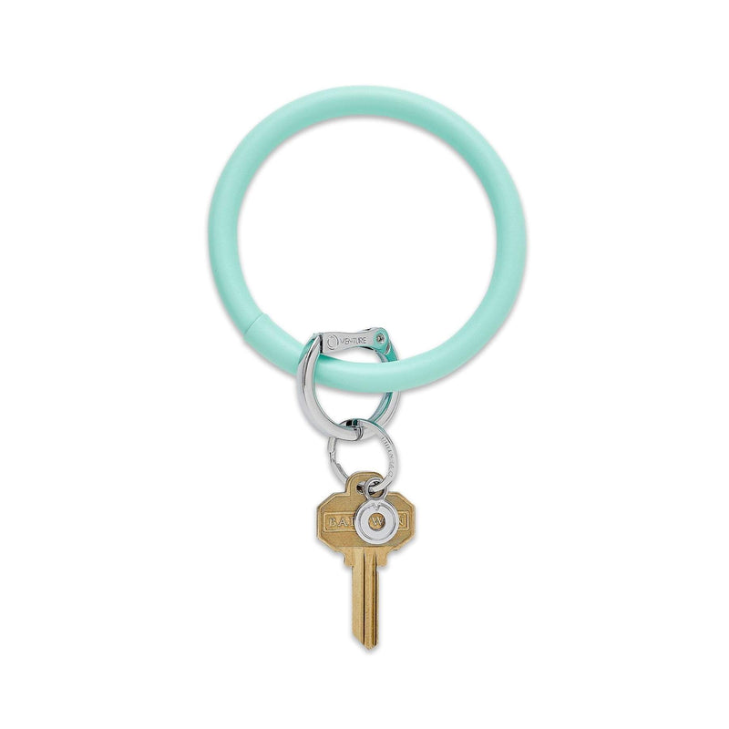 Big O Leather Key Ring in Pistachio