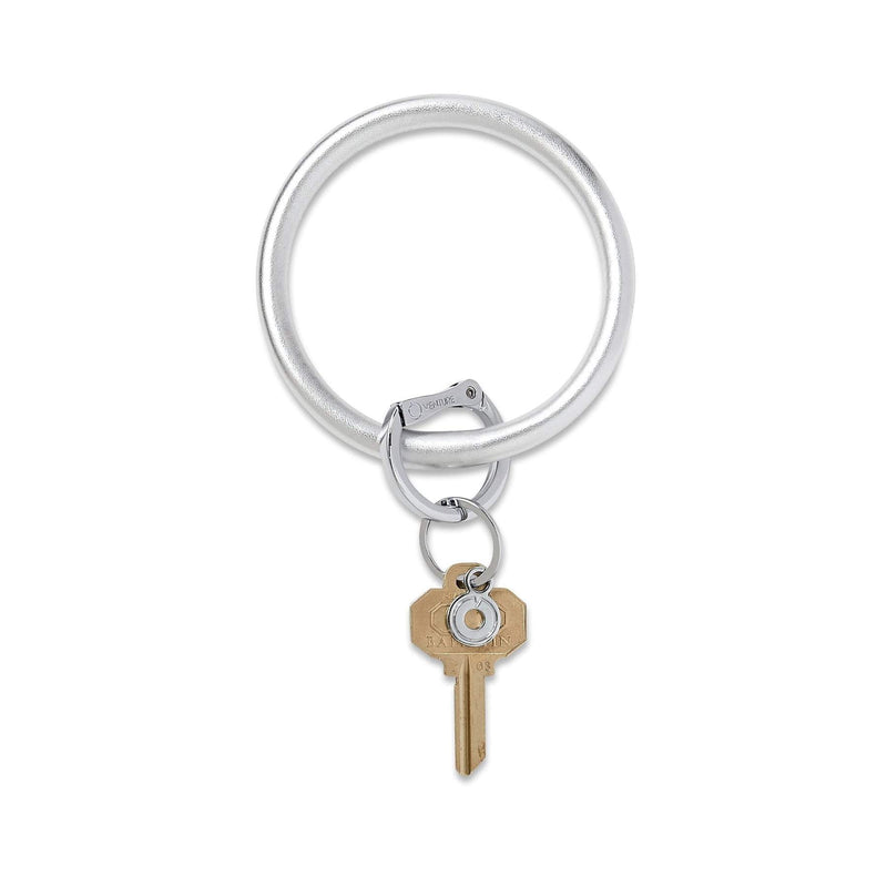 Big O Leather Key Ring in Quicksilver