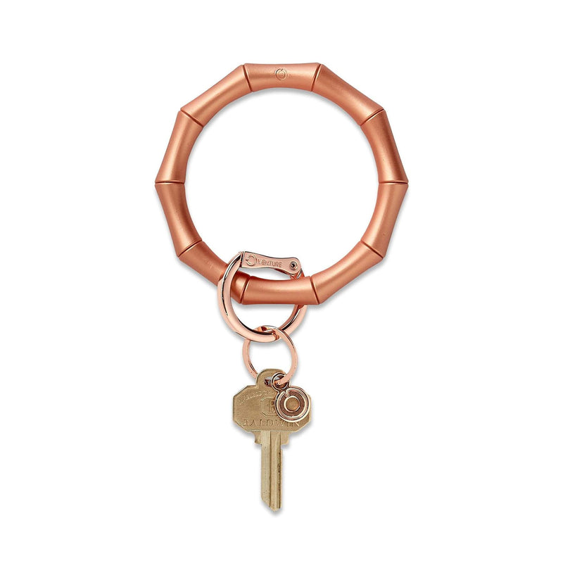 Big O Silicone Key Ring in Rose Gold Bamboo