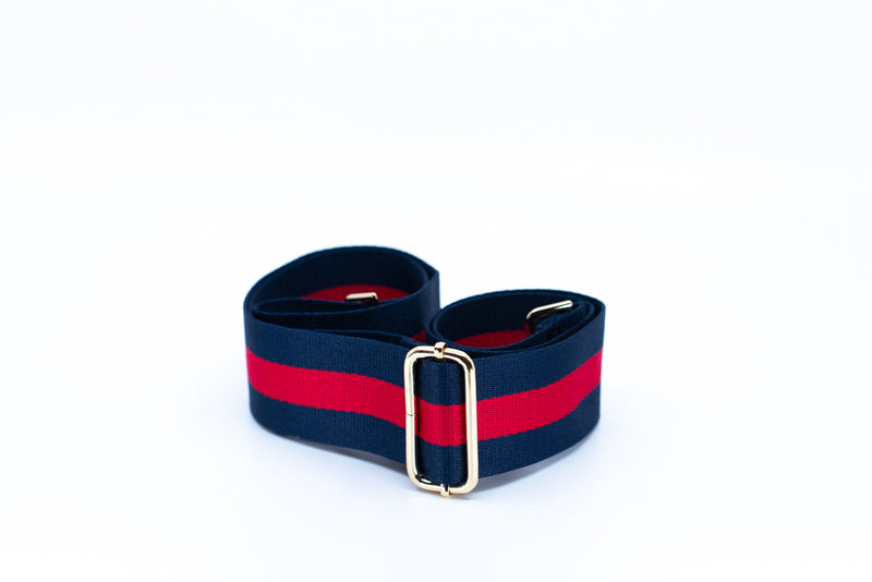 Mix & Match Bag Strap in Navy/Red Stripe