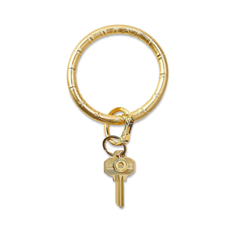 Big O Leather Key Ring in Solid Gold Rush Croc