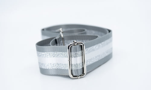 Mix & Match Bag Strap in Grey/Silver Stripe