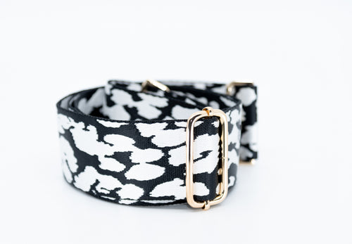 Mix & Match Bag Strap in White/Black Leopard