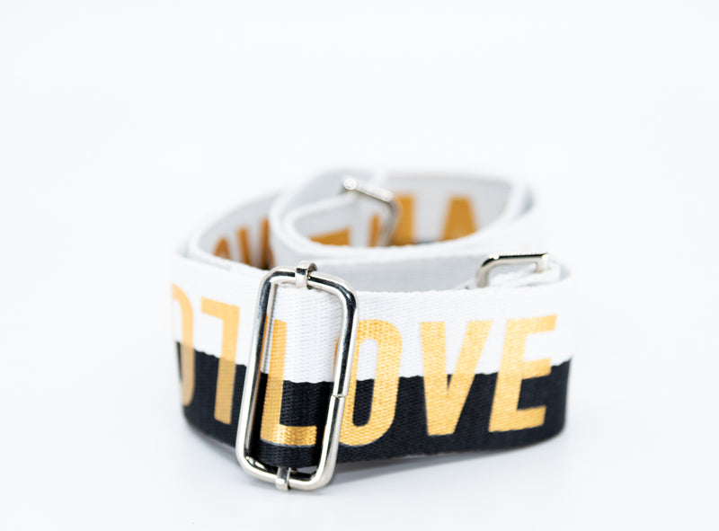 Mix & Match Bag Strap in Black/White LOVE