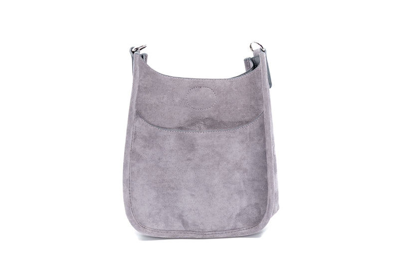 Mix & Match Faux Suede Mini Messenger Bag in Grey